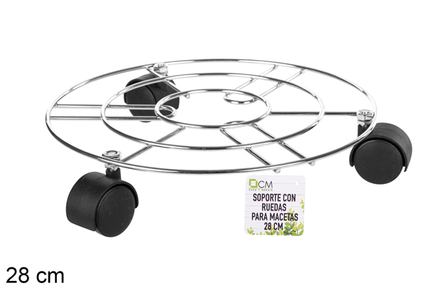 Soporte para maceta con ruedas 28 cm