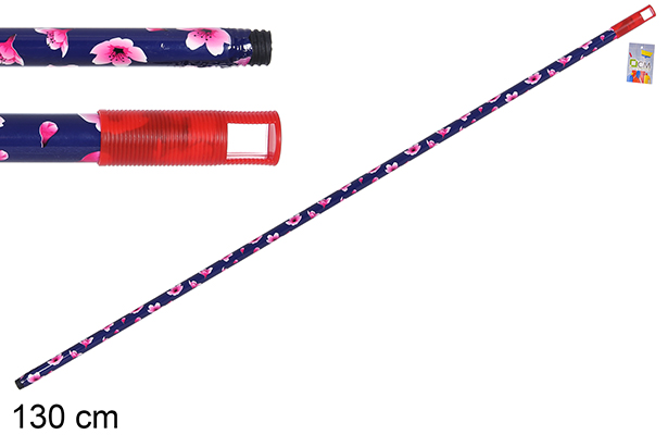 Palo escoba/fregona decorado flores 130 cm
