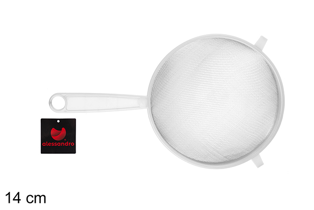 Colador plástico color blanco 14 cm