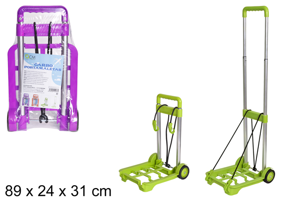 Carro portamaletas plegable colores surtidos 89x24 cm