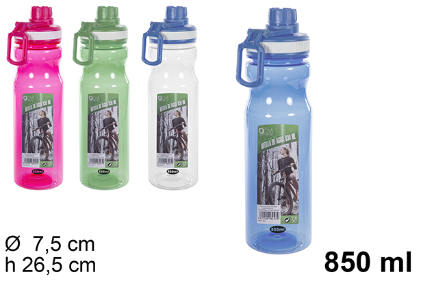 [108457] Botella plástico de agua colores surtidos 850 ml