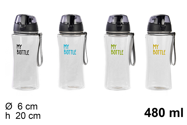[100378] Transparent plastic water bottle 480 ml  