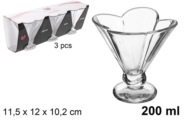 Pack 3 copa cristal helado Tevere 200 ml