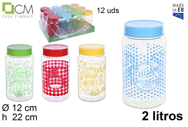 Decorated plastic jar 2 l.