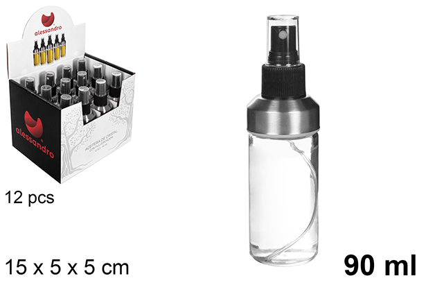 Galheteiro redonda de vidro com rolha de spray 90 ml