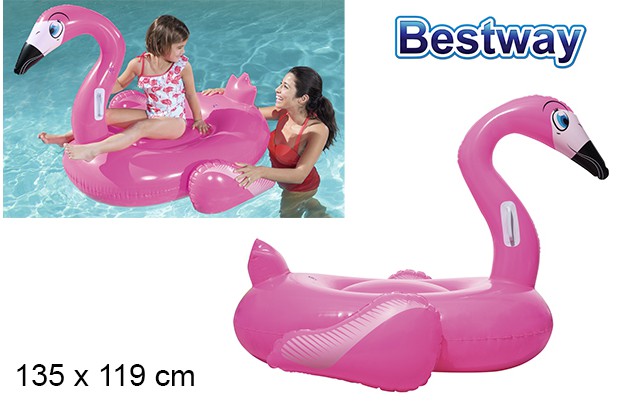 Flamant rose gonflable