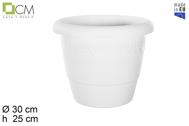 Vaso de plástico Elsa em branco 30 cm