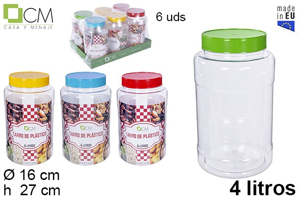 [108664] Tarro plástico transparente 4 l.