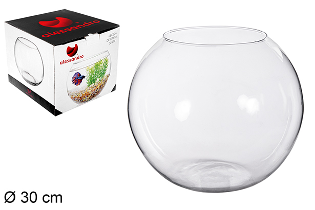 Bol à poisson en verre dans une boîte cadeau 30 cm