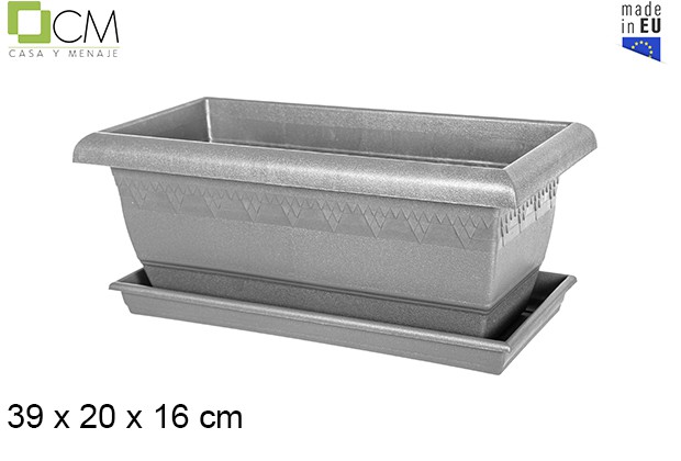Floreira Elsa com placa cinza 39 cm