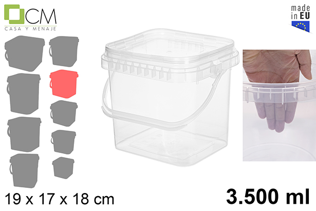 [110465] Contenitore multiuso in plastica quadrato 3.500 ml