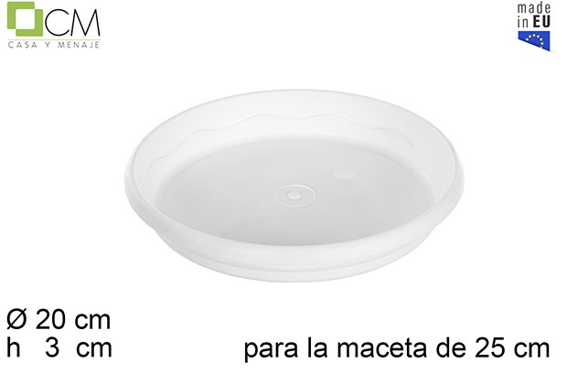 Plato maceta Elsa blanco 25 cm