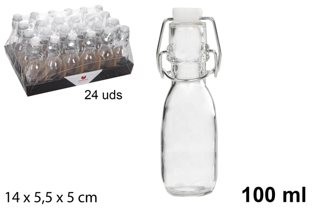 Botella cristal tapón gaseosa 100 ml