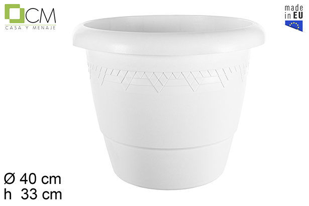 [110470] Maceta plástico Elsa blanca 40 cm