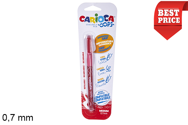 [204841] Blister bolígrafo borrable rojo 0,7 mm