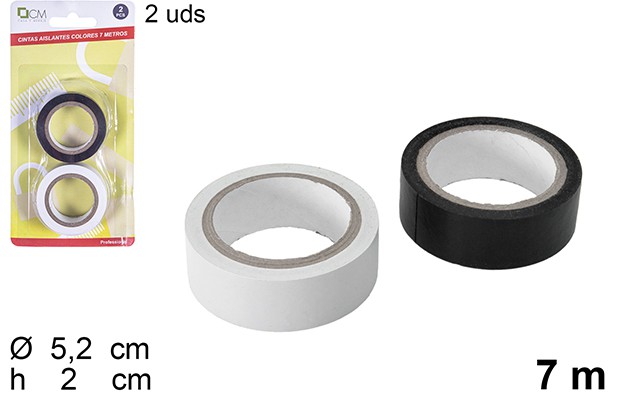 [110115] Pack 2 fitas isolantes coloridas 7 m.