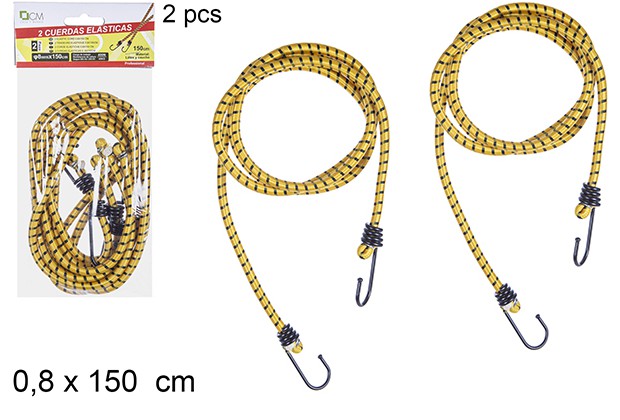 Pack 2 bungee cords 0,8x150 cm