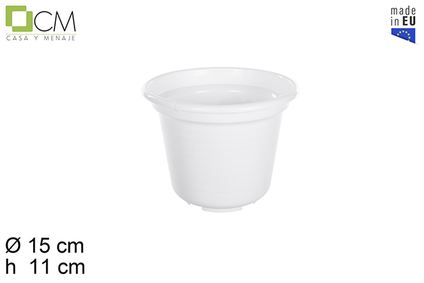 Pot en plastique Marisol blanc 15 cm