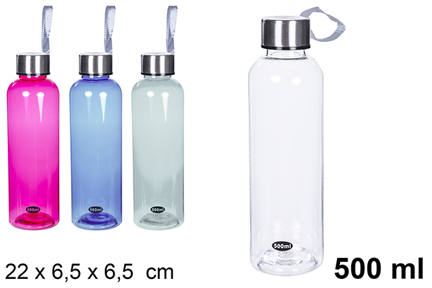 Borraccia in plastica colori assortiti 500 ml