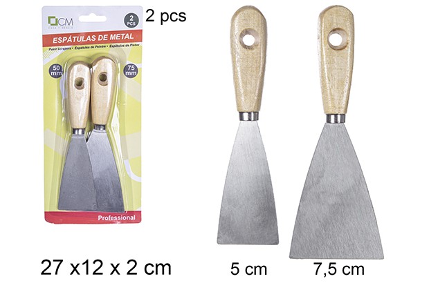 Pack 2 metal spatulas 5 cm + 7,5 cm