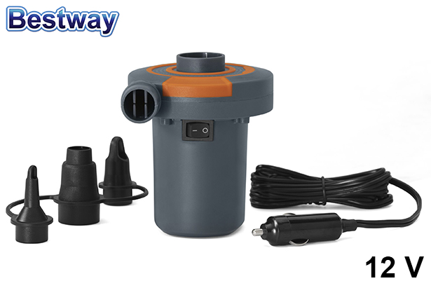Hinchador eléctrico conexión mechero coche con adaptadores 12 V