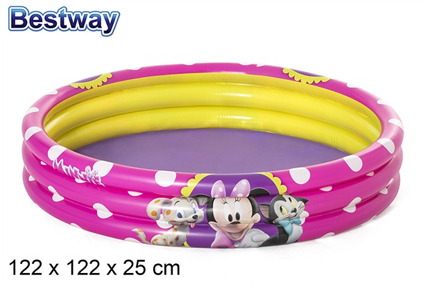 Piscina gonfiabile a 3 anelli Minnie 122 cm