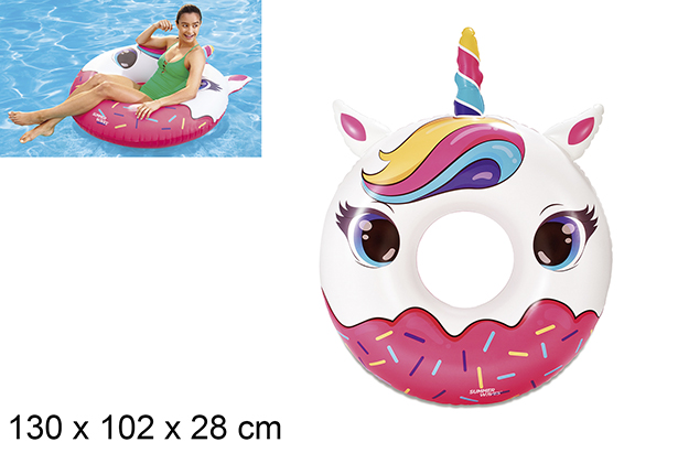 Bouée gonflable de beignet de Licorne 130x102 cm