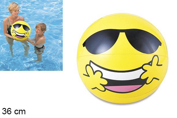 Beach ball emoji with glasses 36 cm