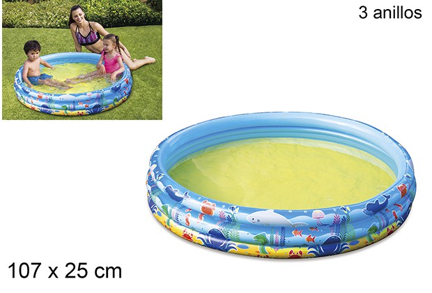 Piscina hinchable 3 anillos océano 107 cm