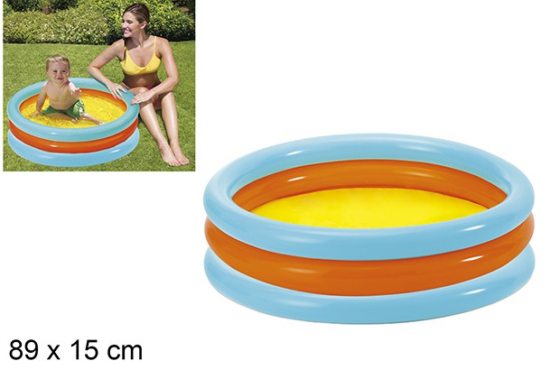 Piscine gonflable à 3 anneaux 89 cm