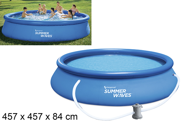 [205083] Piscina gonfiabile per famiglie ad anello 457 cm