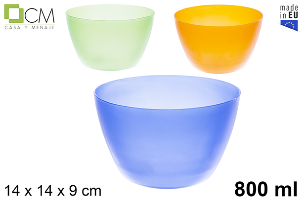 [102933] Bowl plástico pequeño colores surtidos 800 ml