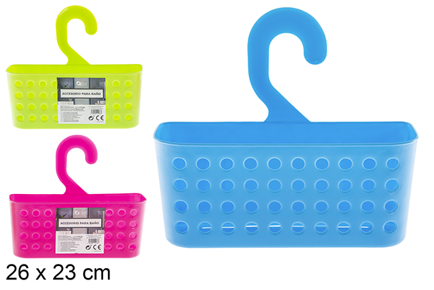 Accessoire de salle de bain en plastique couleurs assorties 26x23 cm