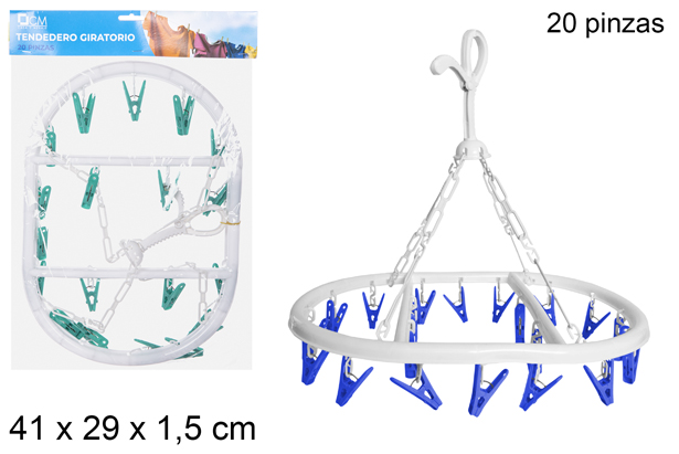 Oval rotating clothesline 20 clips