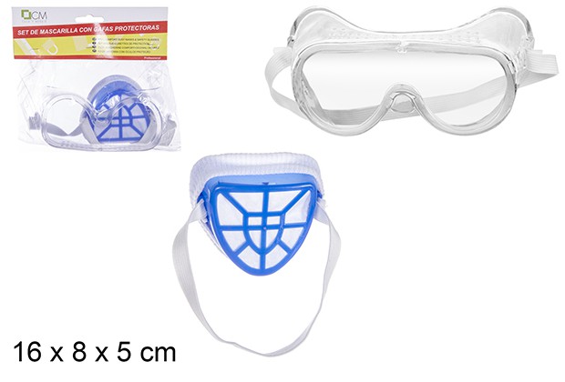 Set maschera e occhaiali di sicurezza 