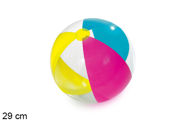 Balón playa hinchable transparente colores 29 cm