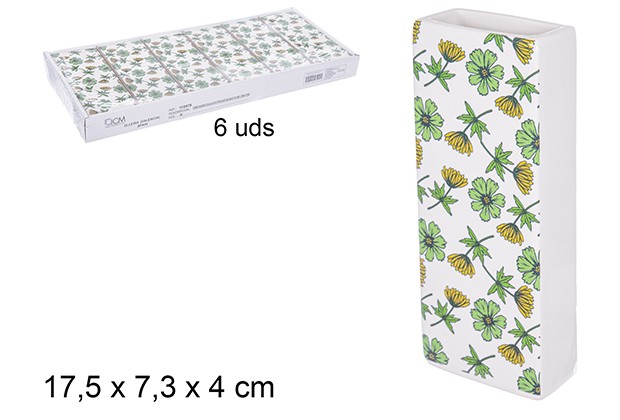 Rectangular ceramic humidifier decorated with chrysanthemums