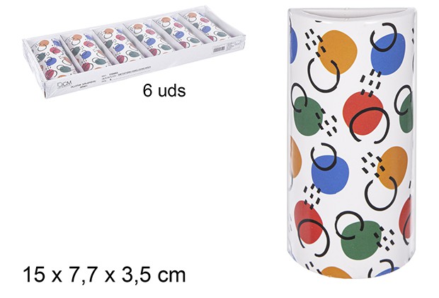 [110483] Umidificador de cerâmica semicírculo com decoração abstrata