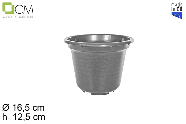 Pot en plastique Marisol gris 15 cm