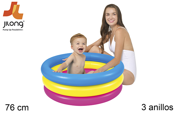 Inflatable pool 3 colored rings 76 cm