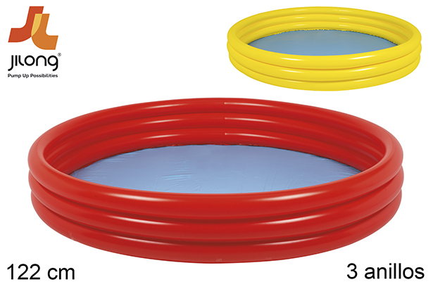 Piscina gonfiabile 3 anelli colori assortiti 122 cm