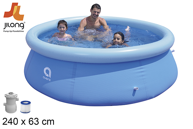 Inflatable ring pool with purifier 240x63 cm