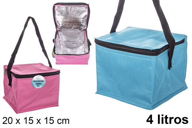 Thermal cooler bag assorted colors 20x15 cm (4 l.)