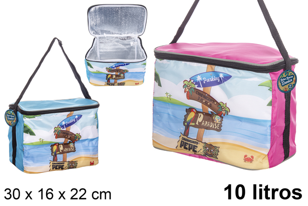 Bolsa térmica decorada em cores sortidas 30x16 cm (10 l.)