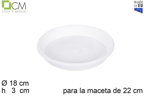 Plato maceta Elsa blanco 22 cm