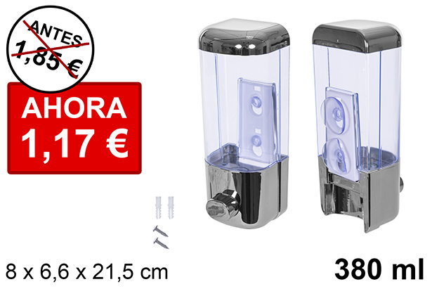 [108685] Dispensador de jabón líquido plata 380 ml