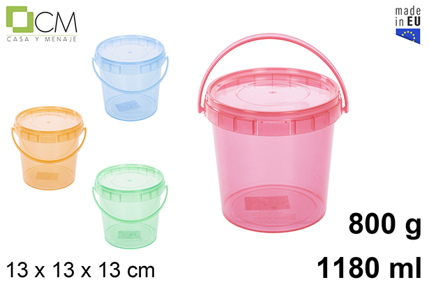 Contenitore multiuso in plastica dai colori traslucidi 1.180 ml (800 gr.)