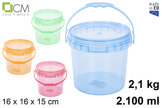 [110837] Contenitore multiuso in plastica dai colori traslucidi 2.100 ml (2,1 kg)