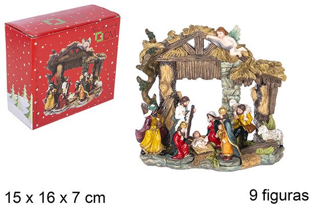 Portale Natività 9 figure 15 cm