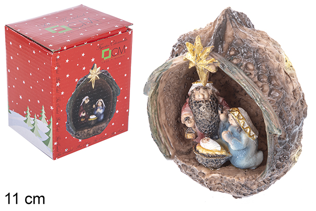 Presepe di Natale bambino in noce 11 cm 